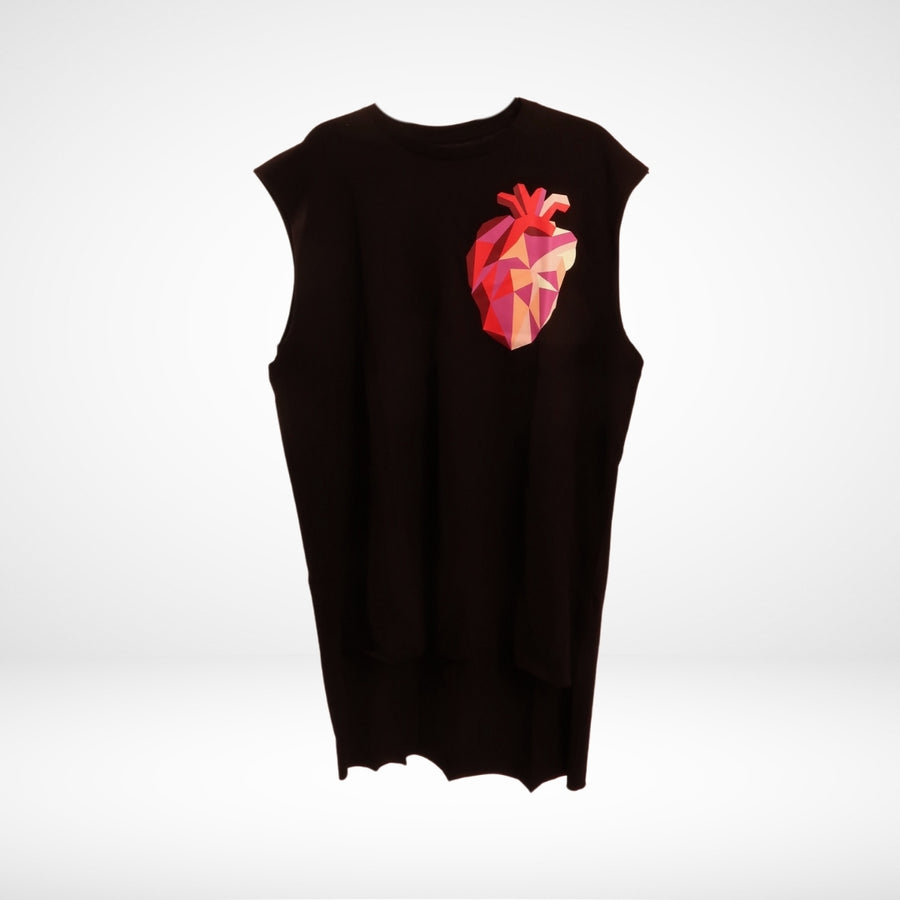 Heart T-shirt Sleeveless Oversize UNISEX