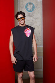 Heart T-shirt Sleeveless Oversize UNISEX