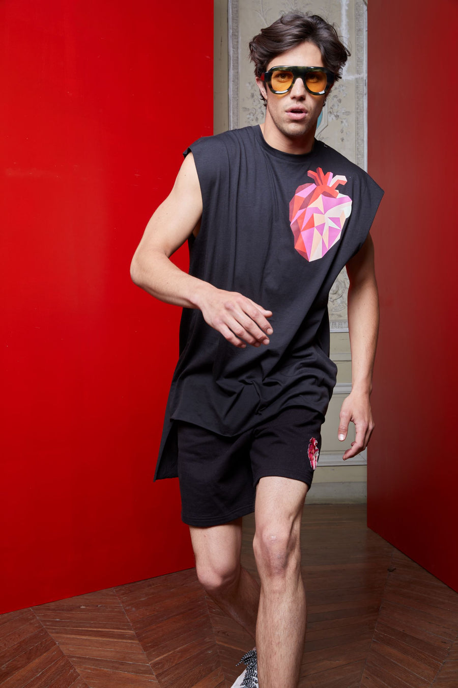 Heart T-shirt Sleeveless Oversize UNISEX