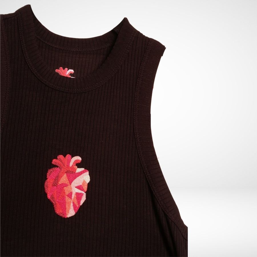 Women's Heart Tank Top Ribbed