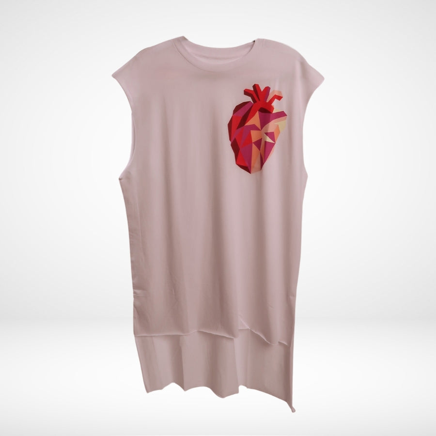 Heart T-shirt Sleeveless Oversize UNISEX