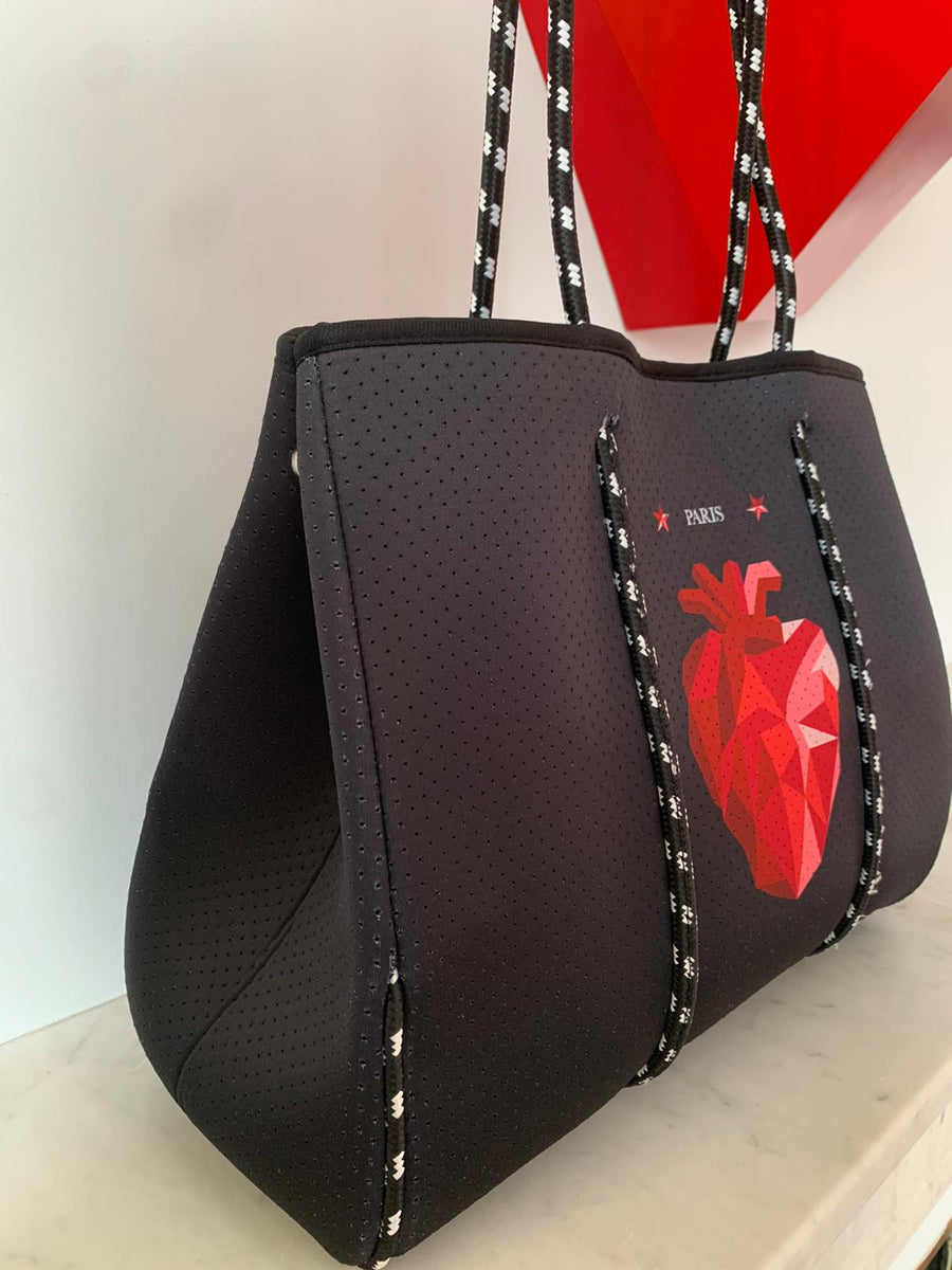 Heart Tote Stars Black