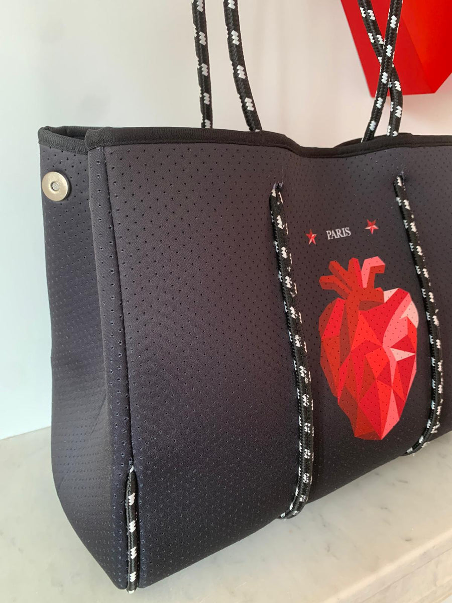 Heart Tote Stars Black