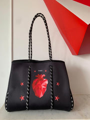 Heart Tote Stars Black