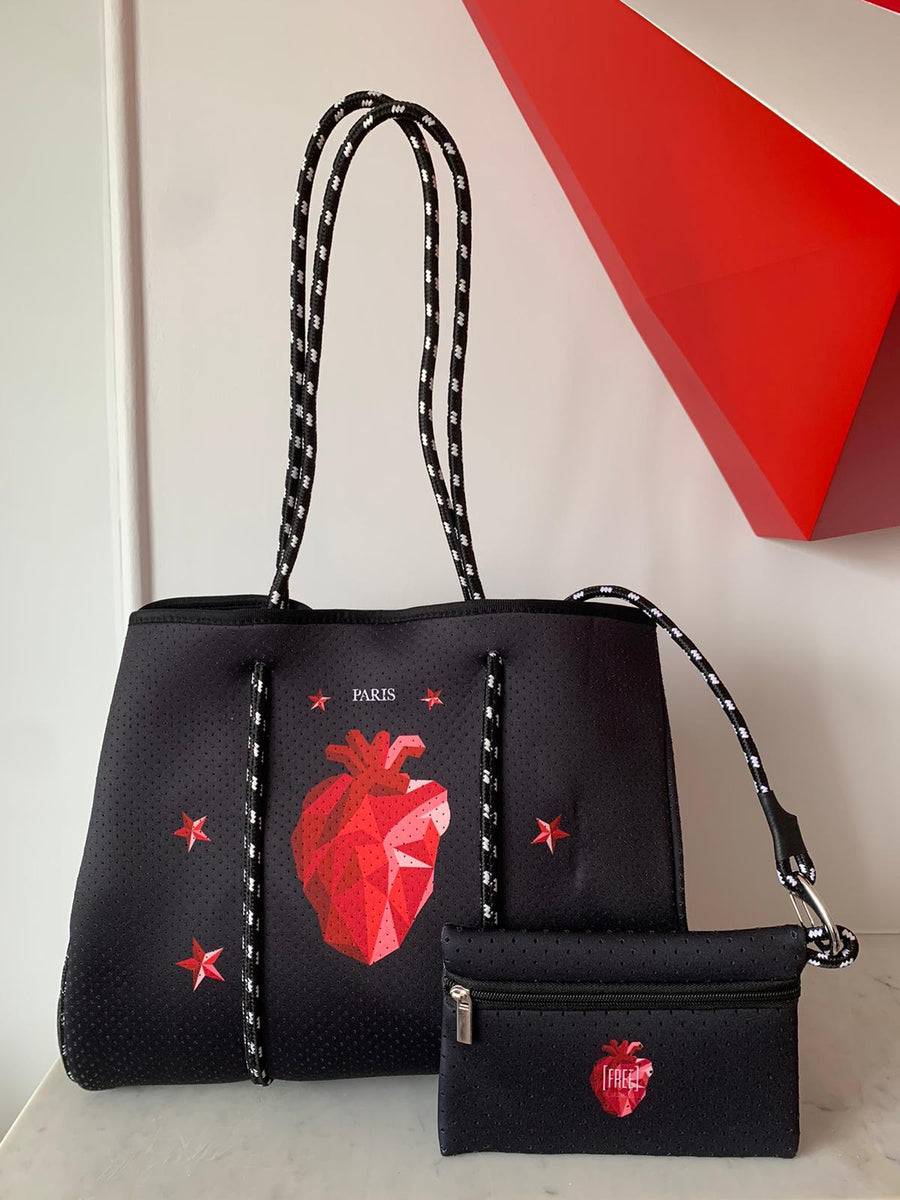 Heart Tote Stars Black