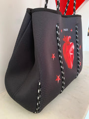 Heart Tote Stars Black