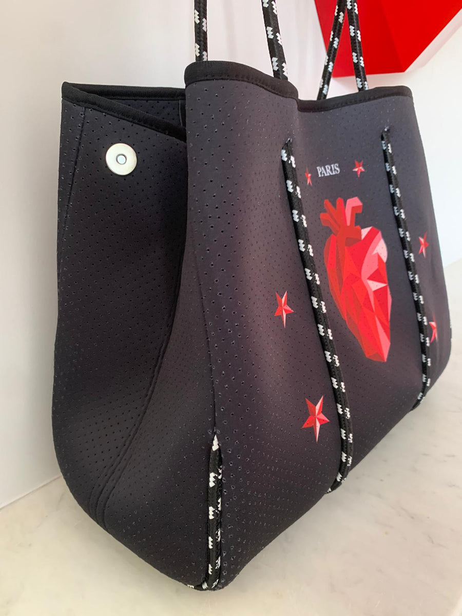 Heart Tote Stars Black