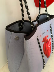 Heart Tote Stars Grey